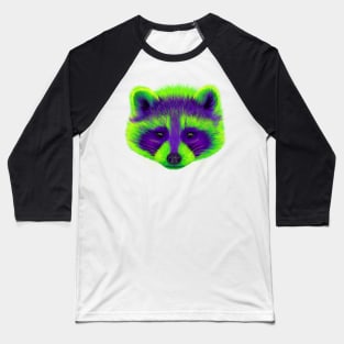 Purple and Green Raccoon Baseball T-Shirt